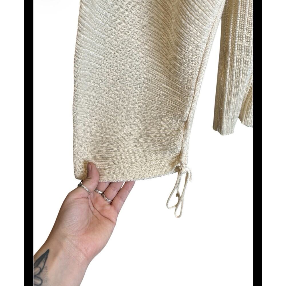Mango Ribbed Knit Long Sleeve Sweater Beige Size XL - Picture 2 of 4